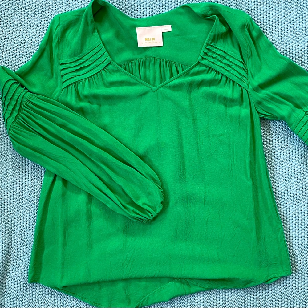 Anthropologie green blouse